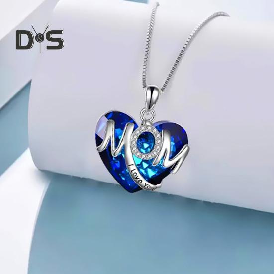 Collier pour femme avec pendentif cœur scintillant, longueur réglable, cadeau de fête des mères, accessoires de bijoux