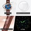 OLEVS Women's Watch with Leather Strap, Quartz Movement, Diamond Dial, Luminous Display, Easy To Read, 30M Water Resistance, Popular, Stylish, Busines