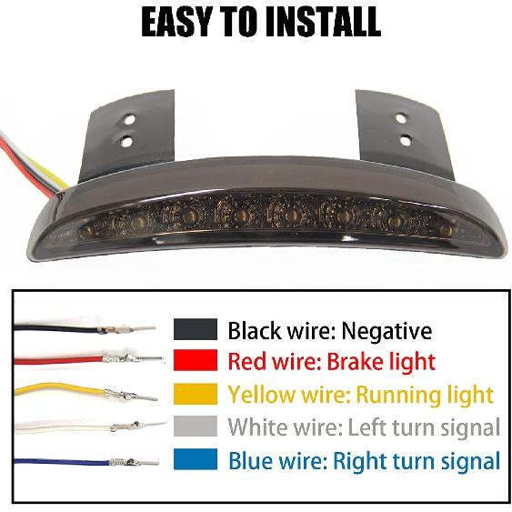 DREAMIZER Motorcycle Chopped Rear Fender Edge LED Brake License Plate Tail Light Stop Running Light Turn Signal Lamp for Harley Sportster XL883N
