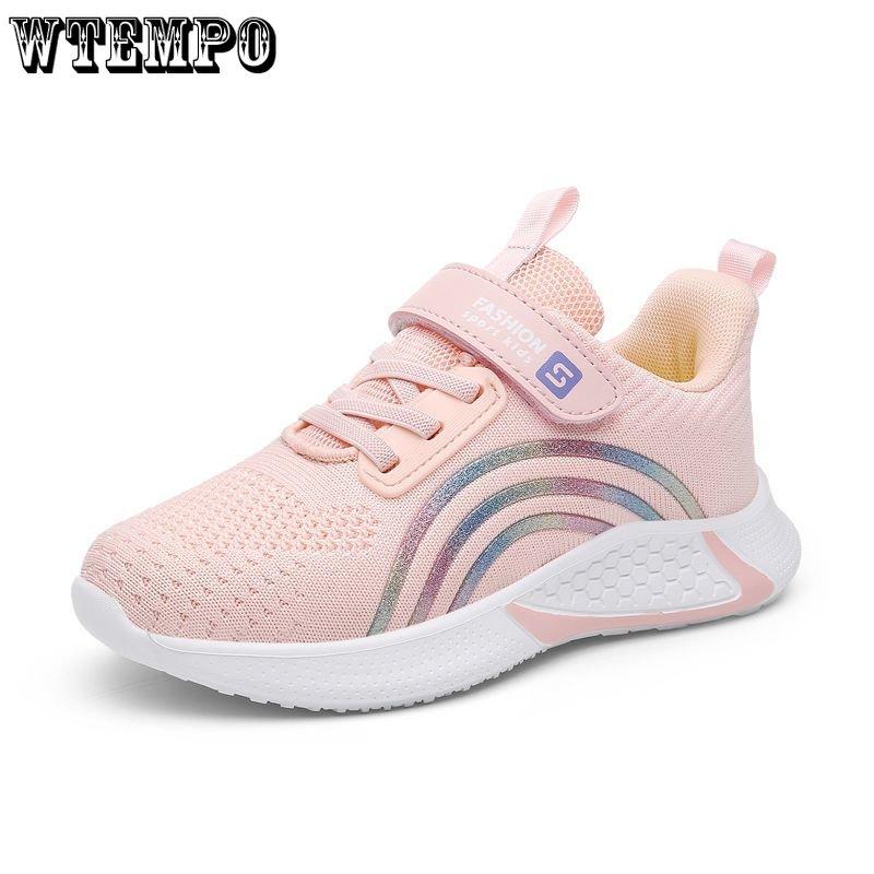 WTEMPO Girls' Summer Sneakers Thin Breathable Lightweight Mesh Sport Shoes Casual Slip Resistant Shoes Shock Absorbing Running Shoes