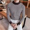Autumn and Winter Men's No All-Matching Fashion Casual Round Neck Knitted Sweater Slim Bottoming Shirt2024Year
