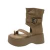thick-soled cool boots women's summer new small soft-soled cover-toed sandals height-increasing cool boots
