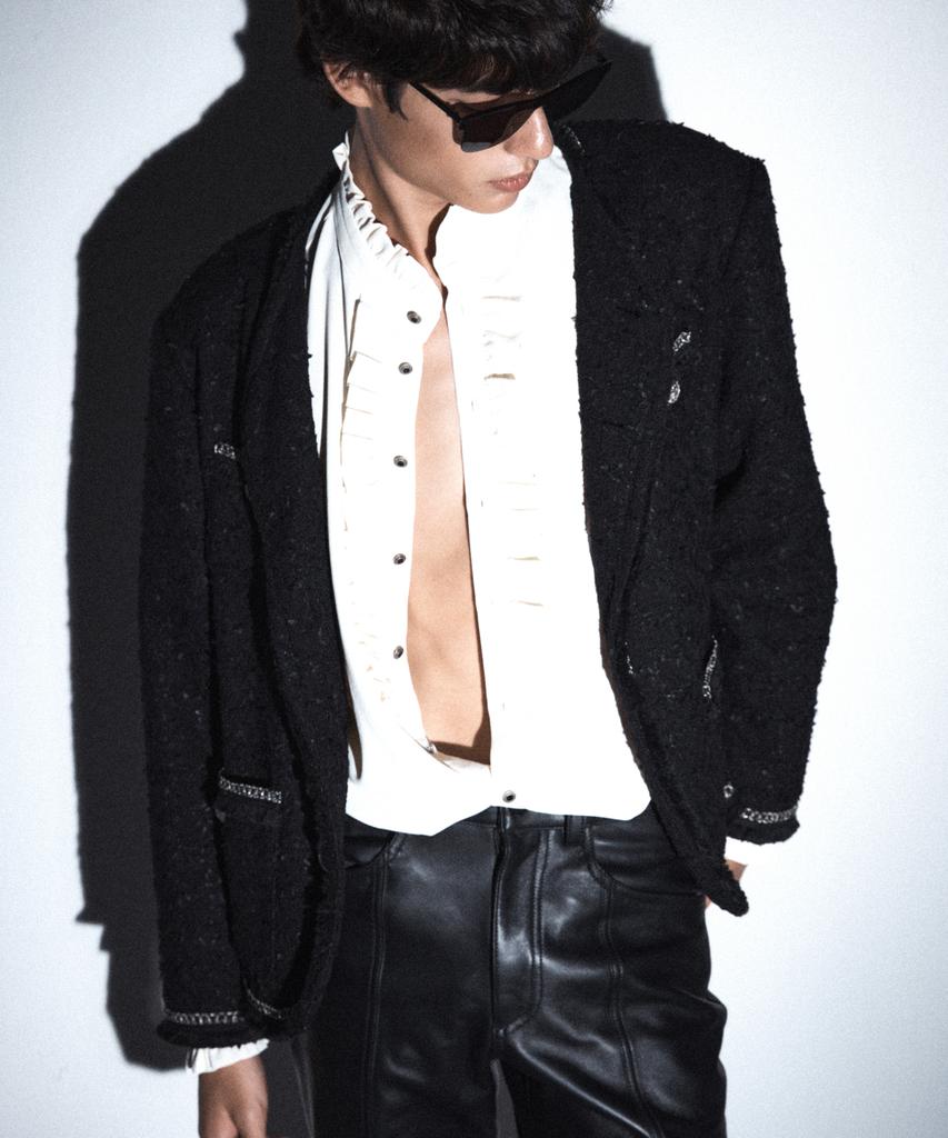 Untage Chain Fringe Tweed Jacket [Black(Man)]_Uto-Fb53