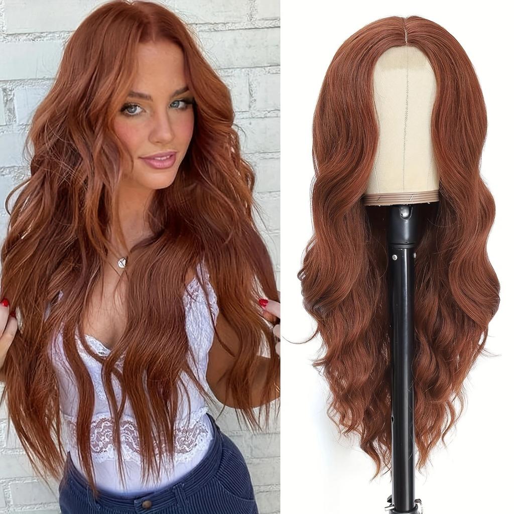 Xuchang European American Wig Women's Front Lace Small Cross Dyeing Long Curled Hair Chemical Fiber Headset Foreign Trade Wigs
