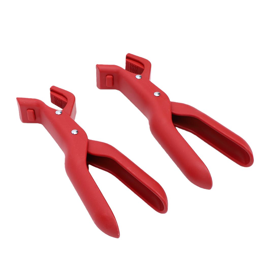 2pcs Anti Scald Bowl Clip Antislip Multifunction Hot Dish Plate Gripper Tongs for Kitchen Red