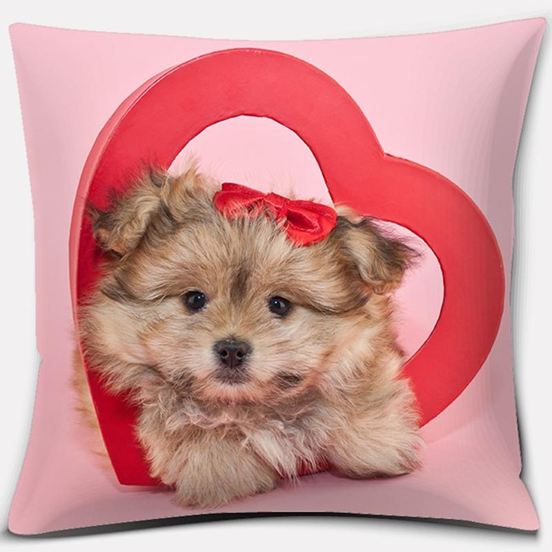 Dog Pattern Square Decorative Pillowcase Living Room Sofa Cushion Pillow  Home Decoration