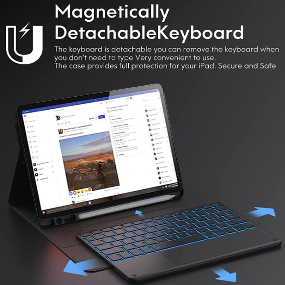 Samsung Tab A11 Touch Backlit A9 Bluetooth Keyboard Protective Case with Pen Slot - X133/X135