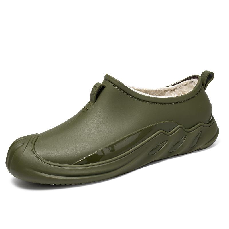 Fashion Low-top Shallow-mouth Men's Rain Shoes Men's One-pedal Water Shoes Rubber Shoes Rainy Day Versatile Men's Wading Shoes