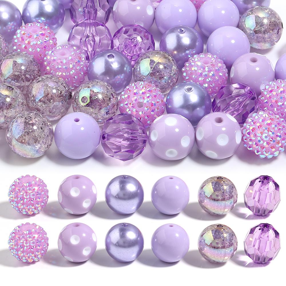 12pcs/lot Candy Color Beads 20mm Mixed Rhinestone Loose Beads For Jewelry Making DIY Bracelet Earrings Pens KeyChain Accessories