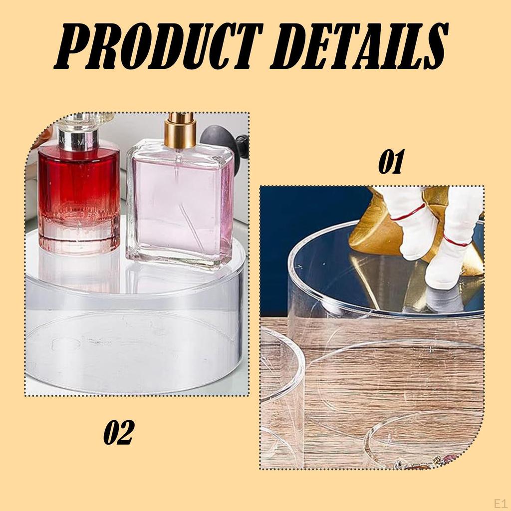 6 Pieces Buffet Jewelry Organizer Dessert Table Display Clear Storage Box Acrylic Round