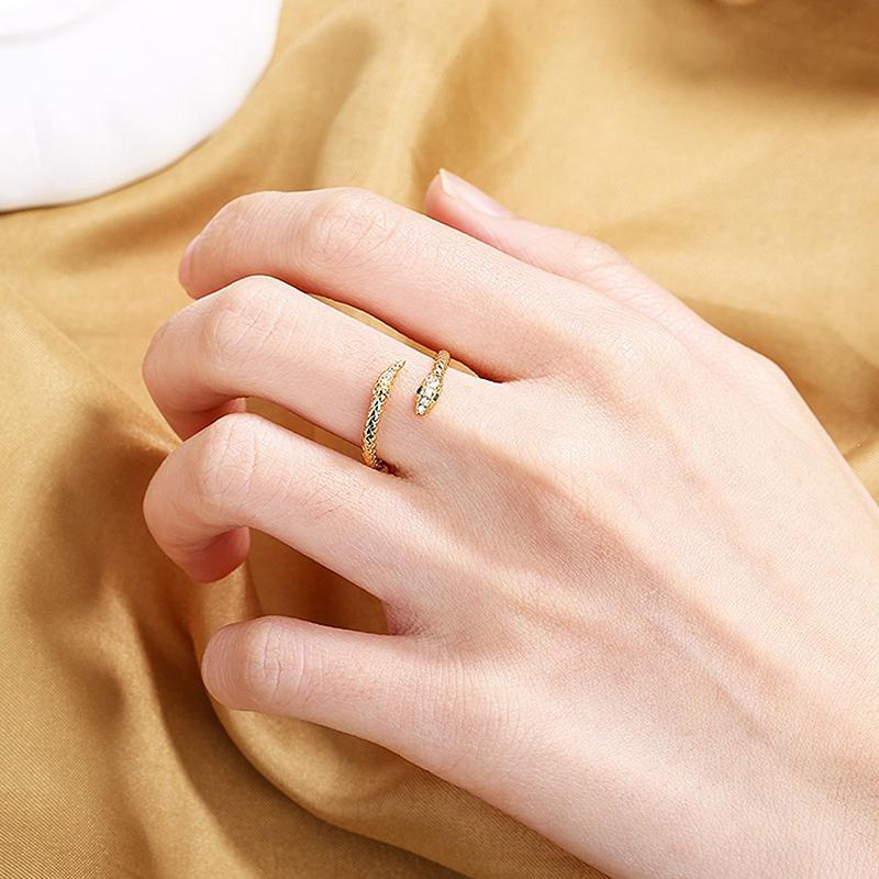 Vintage Gothic Snake Opening Adjustable Rings For Women Men Personalized Metal Animal Ring Aesthetic Jewelry Accessories Gifts