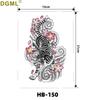 Geisha Skull Flower Tattoo Stickers: Halloween Arm & Face Ghost Designs