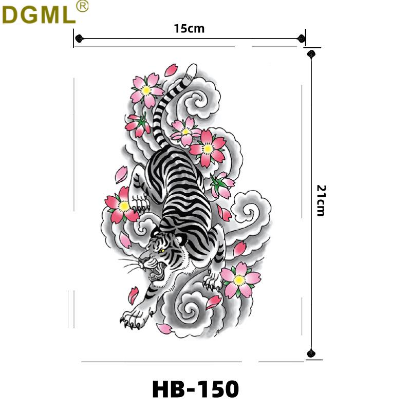 Geisha Skull Flower Tattoo Stickers: Halloween Arm & Face Ghost Designs