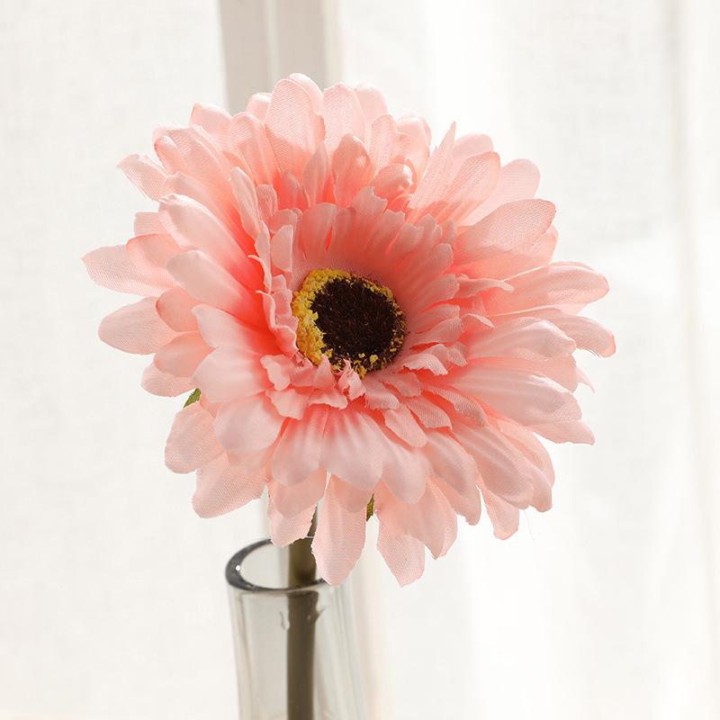 5PC Artificial Silk Gerbera Home Decoration Flower Heads Daisy for Wedding Holding Simulation Flowers Garden Home Decoration