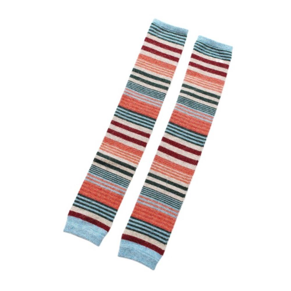 

Colorful Wool Ruffle Socks Thick Striped Socks Elastic Stockings Women Y2K Autumn синий