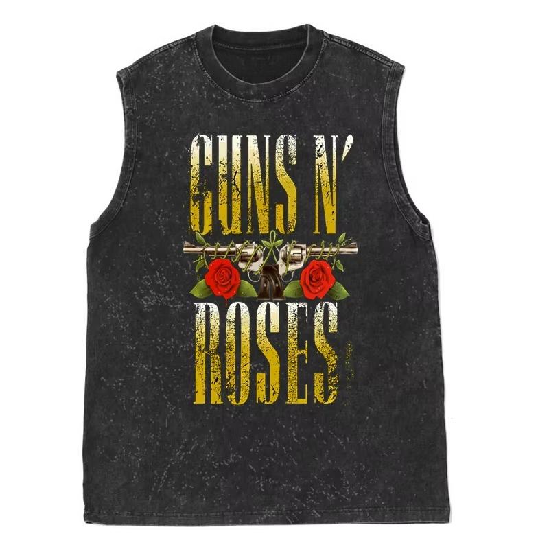

Летний Guns N Roses Американский Винтаж Вываренный Старый Жилет Мужской Женский Свободный Ретро Тренд Футболка без рукавов Майки 3XL