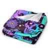 Psychedelic Neon Flower Skull Blankets  Plush Awesome Soft Throw Blankets for Coverlet Decoration