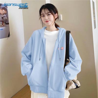 Jeanswest Erdbeer-Grafik Reißverschluss-Strickjacke mit Kapuze