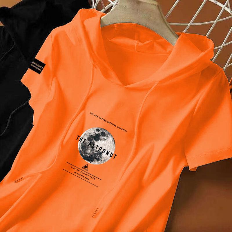 

Women s Ethnic Style Cotton Hoodie T-Shirt - Short Sleeve, Loose Fit, Casual Versatile Top L (suggested 50-55kg) зелёный