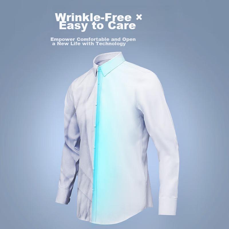 FIRS [DP Wrinkle-Free] 80s Pure Cotton Long-Sleeve Shirt, Men's Business Casual Striped Skin-Friendly Wrinkle-Resistant Men's Dress Shirt