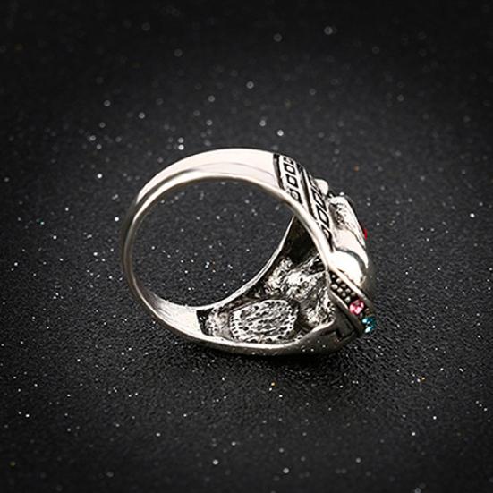 Unisex Punk Style Skull Star Rhinestone Inlaid Lover's Gift Ring Jewelry