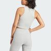 Adidas Originals Essentials Ribbed Tank Top With Trefoil Logo Women Tops Gray IJ8261