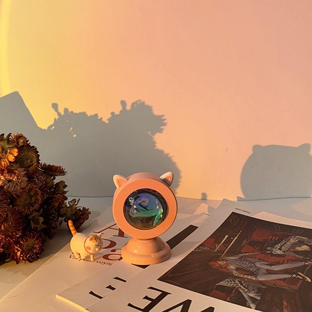 Portable Bedroom Projection Sunset Lamp Light Night Light Atmosphere Led Light Bedside Table Lamp