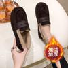 Baumwollschuhe Doudou-Schuhe flachsohlige Schwangerschaftsschuhe fleecegefüttert große Größe Schneestiefel