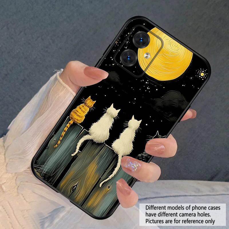Background Cat For Motorola Moto G 04 G05 G14 15 24 34 35 54 55 75 84 85 Edge 40 50 Fusion 60 Fusion silicone soft phone case
