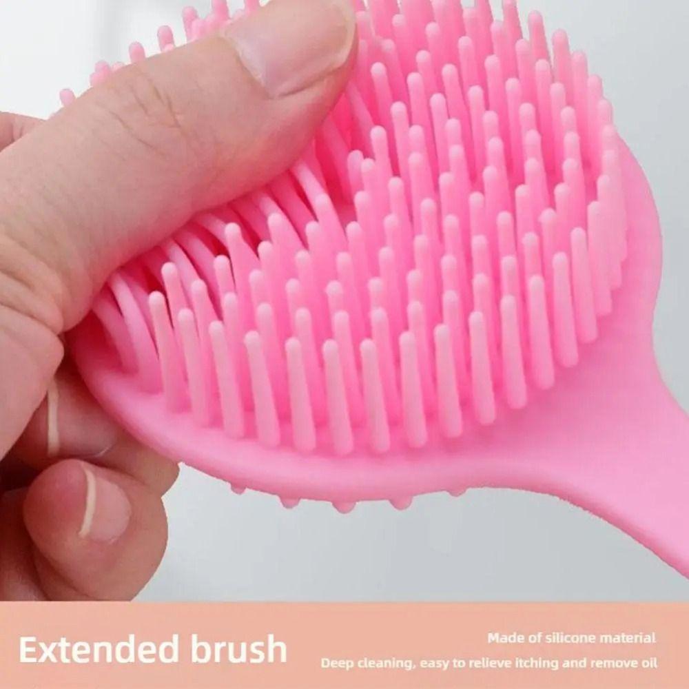 Anti-Slip Bath Soft Back Brush Long Handle Skin Massager Handle Exfoliating Scrubber  Lazy