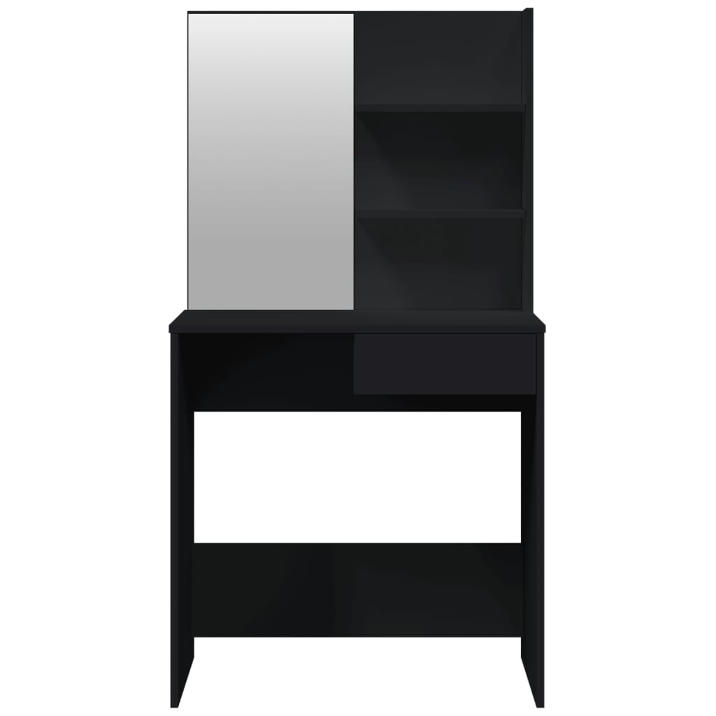 Makeup Table Set Black 74.5 x 40 x 141 cm