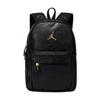 Textura Patrón Oscuro Etiqueta Dorada Mochila de PU Regular Unisex Pareja Mochila Unisex Negra IQ2944-010