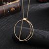 New Gold Hollow Ring Pendant, Fashionable and Simple Women's High-end Long Banquet Sweater Chain