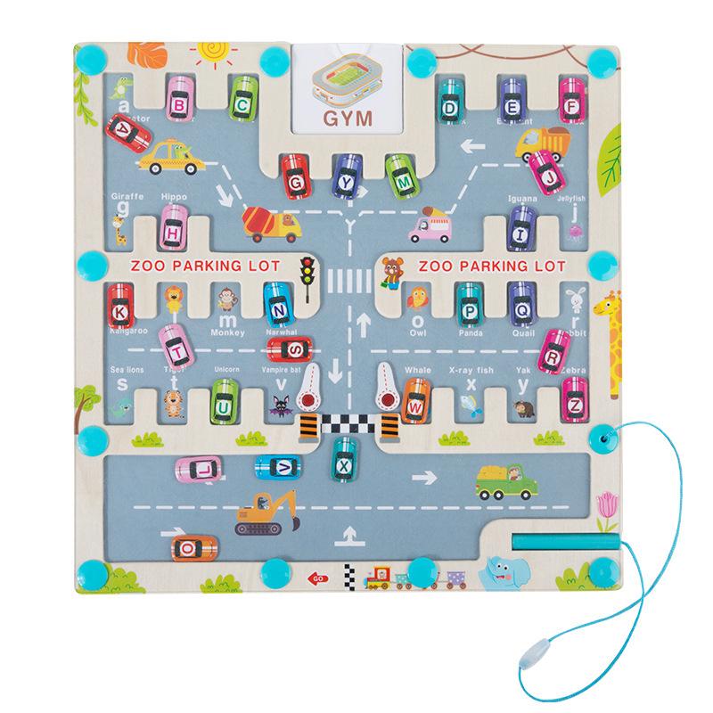 CPC Wooden Magnetic Letter Matching Maze - Early Education Toy for Kids