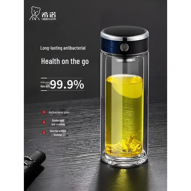 

Heenoor Double-Layer Antibacterial Borosilicate Glass Portable Cup
