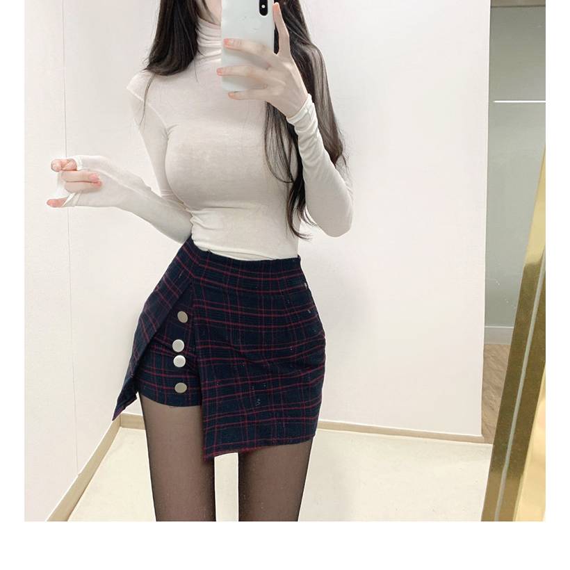 

Осень-зима женская сексуальная тонкая хлопковая рубашка с высоким воротом и длинными рукавами One size белый