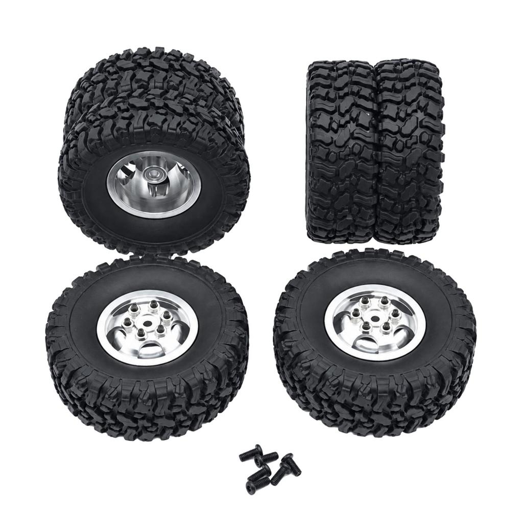 4 Pieces 1/16 remotes Control Wheel Assembly MetalUpgrade RC RoughTerrain with Mounting Screws