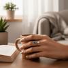Bague Œil Bleu Double Zirconium Couleur Argent Bague de Doigt Réglable Anneaux Torsadés Tendance Fête