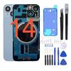 1 Set OEM Back Glass Replacement for iPhone 14 Rear Back Cover Glass with Waterproof Seal,magnet,Camera Lens & Tools for 14 6.1