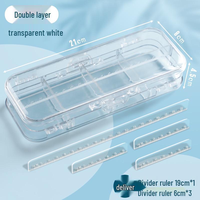 

Прозрачный акриловый двухслойный пенал: Мальчишеский стиль для экзаменов