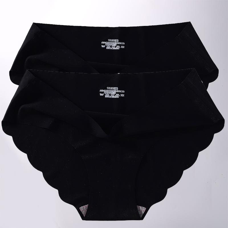 2 Stück/Set M-XL Nahtlose Eis-Seide Sexy Damen Slips Pantys 7 Unifarben Atmungsaktive Pantys Unterwäsche Für Mädchen Dessous