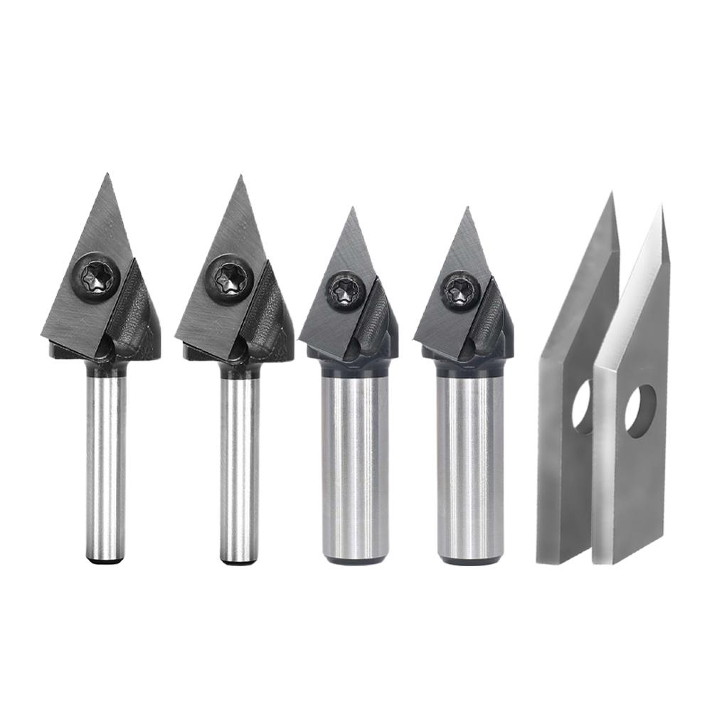 

45-градусная V-образная фреза из черного карбида для снятия фаски 2pcs Blades