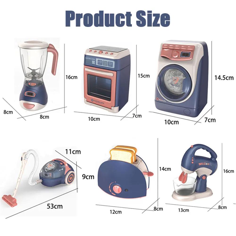 Kids Coffee Machine Toy Set Kitchen Toy Simulation Washing Machine Vacuum Cleaner Pretend To Play Children's Furniture Toys