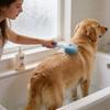 Pet Bath Brush Long Handle Silicone Grooming Tool For Dogs And Cats