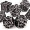 7 sztuk srebrne rybie łuski metalowe kostki z litego metalu zestaw kości wielościennych odpowiednie do odgrywania ról RPG gra planszowa gra karciana