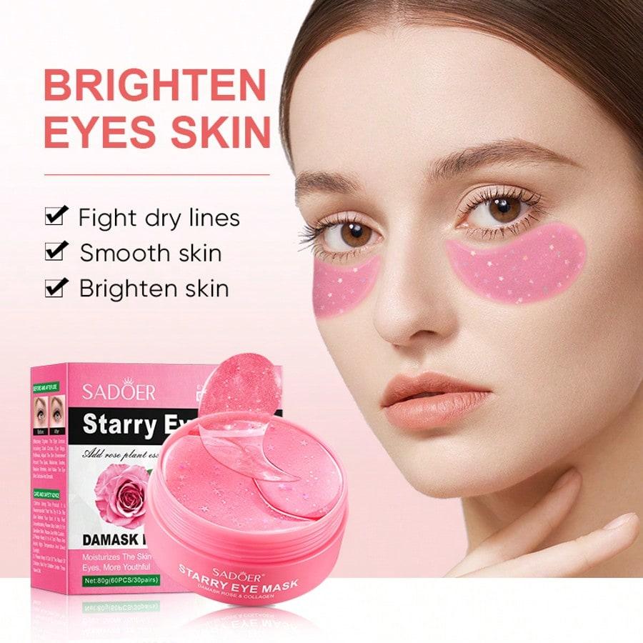 1PC Rose Starry Sky Eye Mask, Eye Mask Patches, Eye Care,Smooth,Moisten Skin,Brighten The Skin Aroun