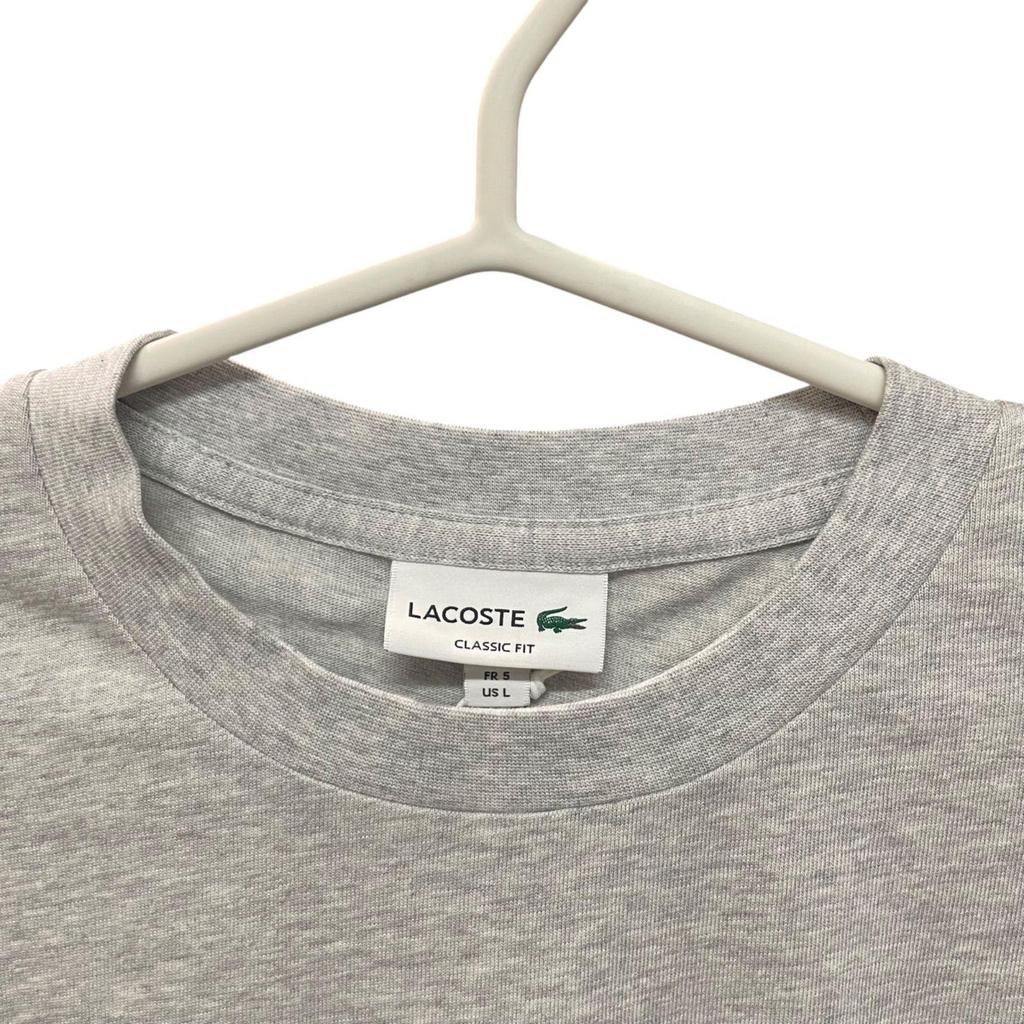 Used [New and unused] [Box/with tags] LACOSTE Outline Clock Crew Neck T-Shirt Heavy Weight Short Sleeve T-Shirt TH5582-99 Gray CCA / Silver Gray 100%