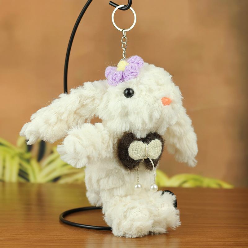 

1 Piece Cartoon Rabbit Soft Stuffed Doll Pendant Bunny Plush Toy Keychain Car Key Ring Backpack Bag Decoration Kid Gift A3