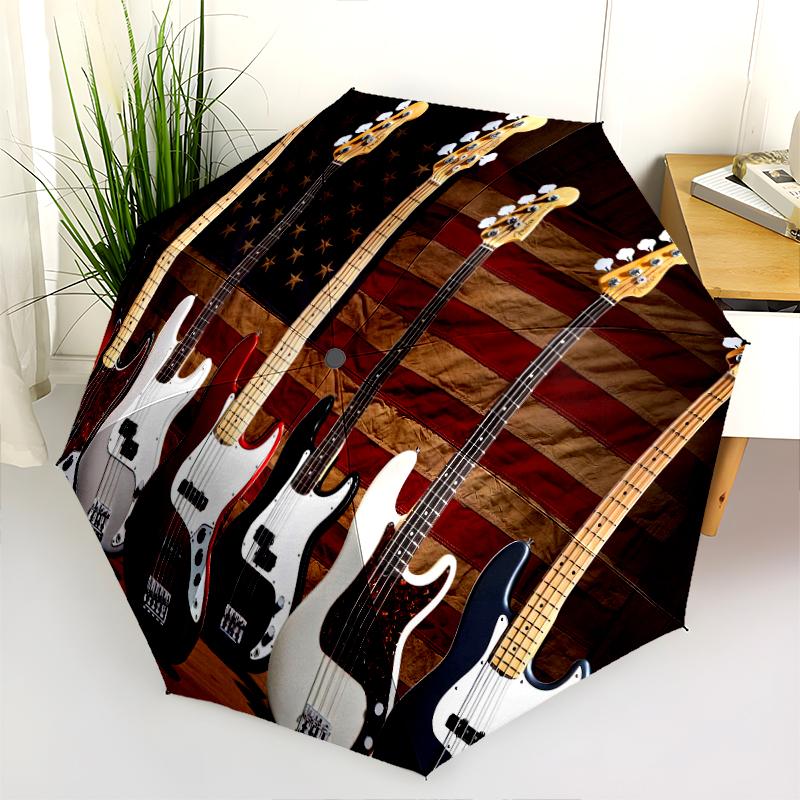 1PC electric guitar Umbrella Portable Folding Umbrella Iron Frame Hole Bone Structure Outdoor Home Umbrella A11