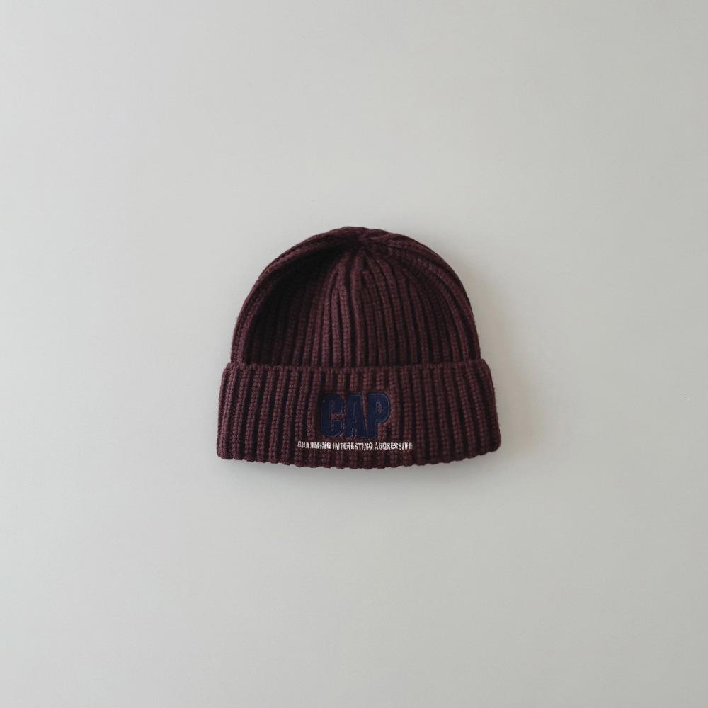 

Sporty Fashion Korean Kids Beanie Letter Embroidery Knit Cap for Boy Girl Warm Slouchy Winter Hat Stretchy Soft Cute Casual Cap